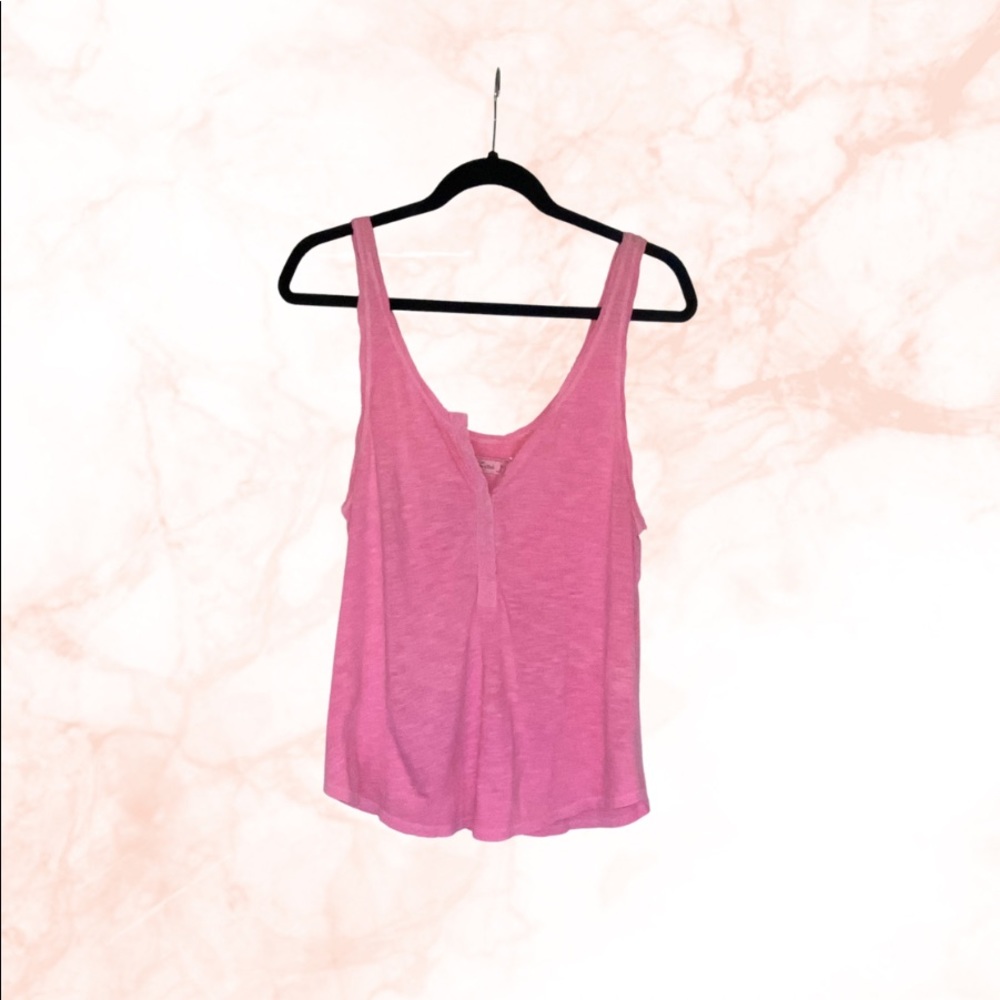 Hot pink/Neon pink Hollister tank top with buttons